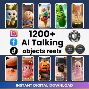 1200+ AI Talking Object Reels Bundle | PLR + MRR Faceless Content for TikTok, Instagram & YouTube Shorts