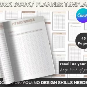 Pet Care Planner Kit | PLR & MRR Canva Templates for Pet Owners
