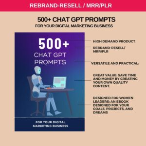 AI Course Bundle | Prompt Generator Canva Template with PLR Resell Rights
