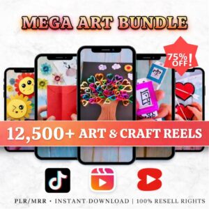 12,500+ Art & Craft Reels | DIY Video Bundle with PLR & MRR Rights