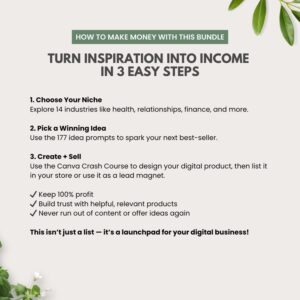 177 Digital Product Ideas | PLR Canva Guide for Passive Income & Side Hustles