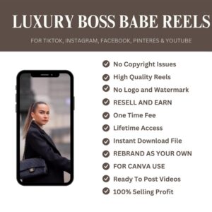 2000+ Luxury Boss Babe Reels Bundle | Faceless Content | PLR + MRR Digital Products