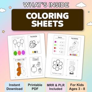 10,000+ Kids Activity Bundle | Educational Worksheets & Coloring Books with PLR & MRR Rights