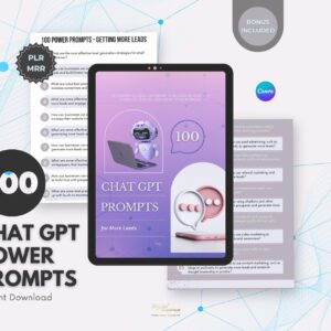 100 ChatGPT Marketing Prompts | Lead Generation AI Pack with PLR + MRR