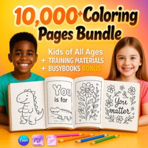 10,000+ Kids Coloring Pages | PLR & MRR Printable Activity Bundle + Bonus