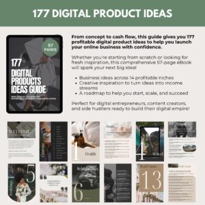 177 Digital Product Ideas | PLR Canva Guide for Passive Income & Side Hustles