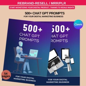 AI Course Bundle | Prompt Generator Canva Template with PLR Resell Rights