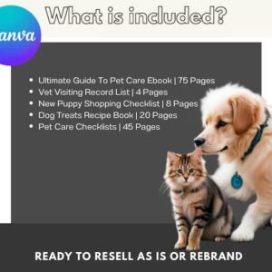 Pet Care Planner Kit | PLR & MRR Canva Templates for Pet Owners
