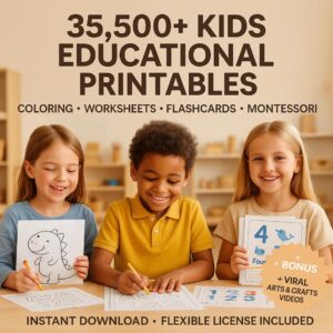 35,500+ Educational Printables for Kids | PLR & MRR Worksheets & Coloring Pages Bundle