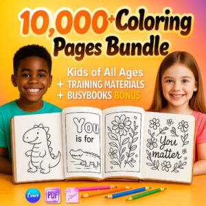 10,000+ Kids Coloring Pages | PLR & MRR Printable Activity Bundle + Bonus