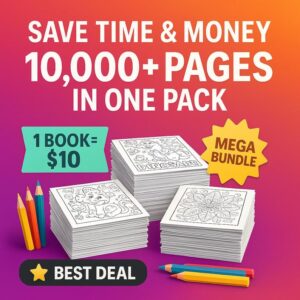 10,000+ Kids Coloring Pages | PLR & MRR Printable Activity Bundle + Bonus
