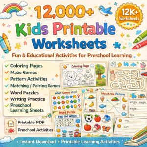 12,000+ Preschool Worksheets Bundle | Coloring, Mazes, Writing & Learning Activities