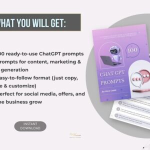 100 ChatGPT Marketing Prompts | Lead Generation AI Pack with PLR + MRR