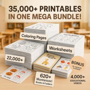 35,500+ Educational Printables for Kids | PLR & MRR Worksheets & Coloring Pages Bundle
