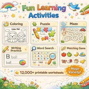 12,000+ Preschool Worksheets Bundle | Coloring, Mazes, Writing & Learning Activities
