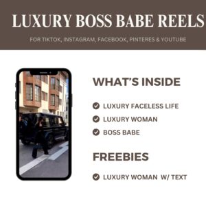2000+ Luxury Boss Babe Reels Bundle | Faceless Content | PLR + MRR Digital Products