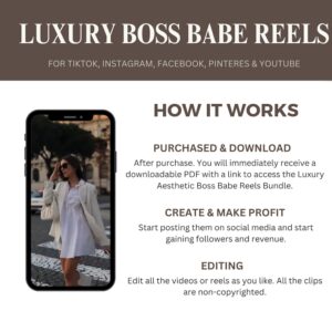 2000+ Luxury Boss Babe Reels Bundle | Faceless Content | PLR + MRR Digital Products