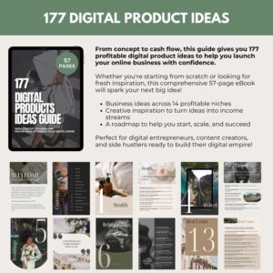 177 Digital Product Ideas | PLR Canva Guide for Passive Income & Side Hustles