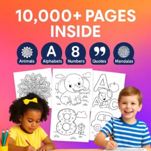 10,000+ Kids Coloring Pages | PLR & MRR Printable Activity Bundle + Bonus