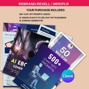 AI Course Bundle | Prompt Generator Canva Template with PLR Resell Rights
