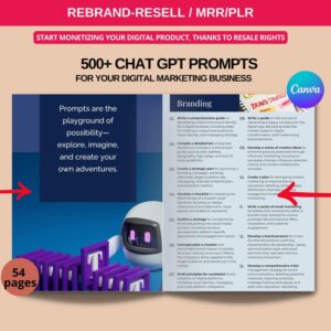 AI Course Bundle | Prompt Generator Canva Template with PLR Resell Rights