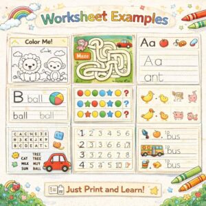 12,000+ Preschool Worksheets Bundle | Coloring, Mazes, Writing & Learning Activities