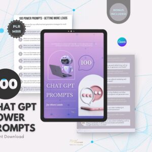 100 ChatGPT Marketing Prompts | Lead Generation AI Pack with PLR + MRR