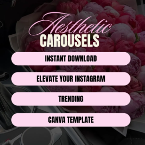 100 Aesthetic Pink Instagram Carousel Templates | Editable Canva | PLR + MRR