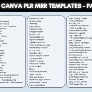 15,000+ Editable Canva Templates | PLR & MRR Planners, Journals & Trackers Bundle