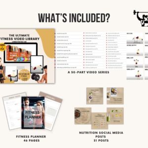Fitness Bundle PLR + MRR | Workout Videos, Nutrition Guides & Fitness Planner