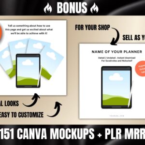 2026–2027 Ultimate Digital Planner Bundle Editable Canva Templates with PLR & MRR Rights