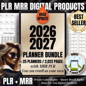 2026–2027 Ultimate Digital Planner Bundle Editable Canva Templates with PLR & MRR Rights