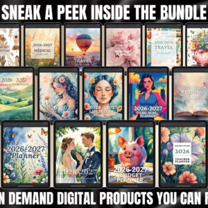 2026–2027 Ultimate Digital Planner Bundle Editable Canva Templates with PLR & MRR Rights