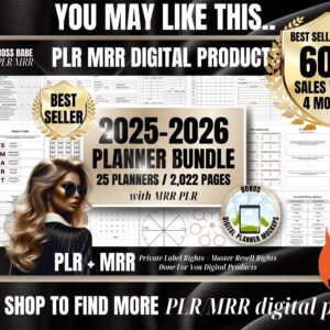 2026–2027 Ultimate Digital Planner Bundle Editable Canva Templates with PLR & MRR Rights