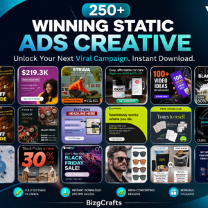 250+ Canva Ad Templates Bundle | Facebook, Ecommerce Ads (Digital Download)