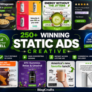 250+ Canva Ad Templates Bundle | Facebook, Ecommerce Ads (Digital Download)